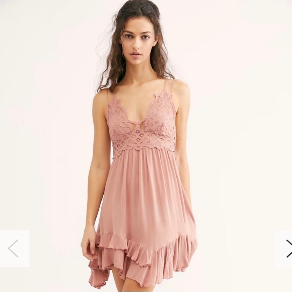 Free People Adella Slip Dress Rose Pink Size Small NWT